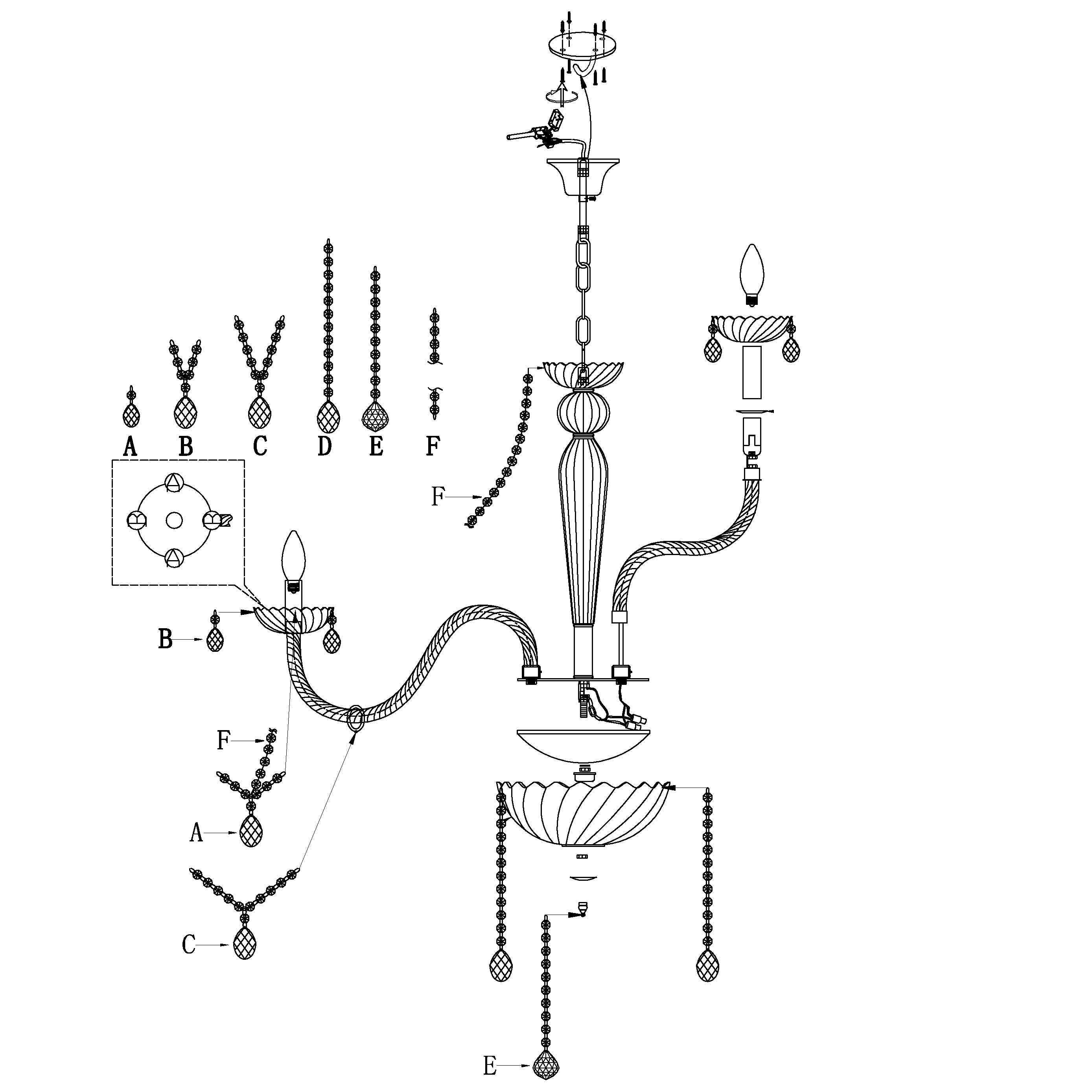 Candelabru EGLO BASILANO 1 39103 - imagine 6
