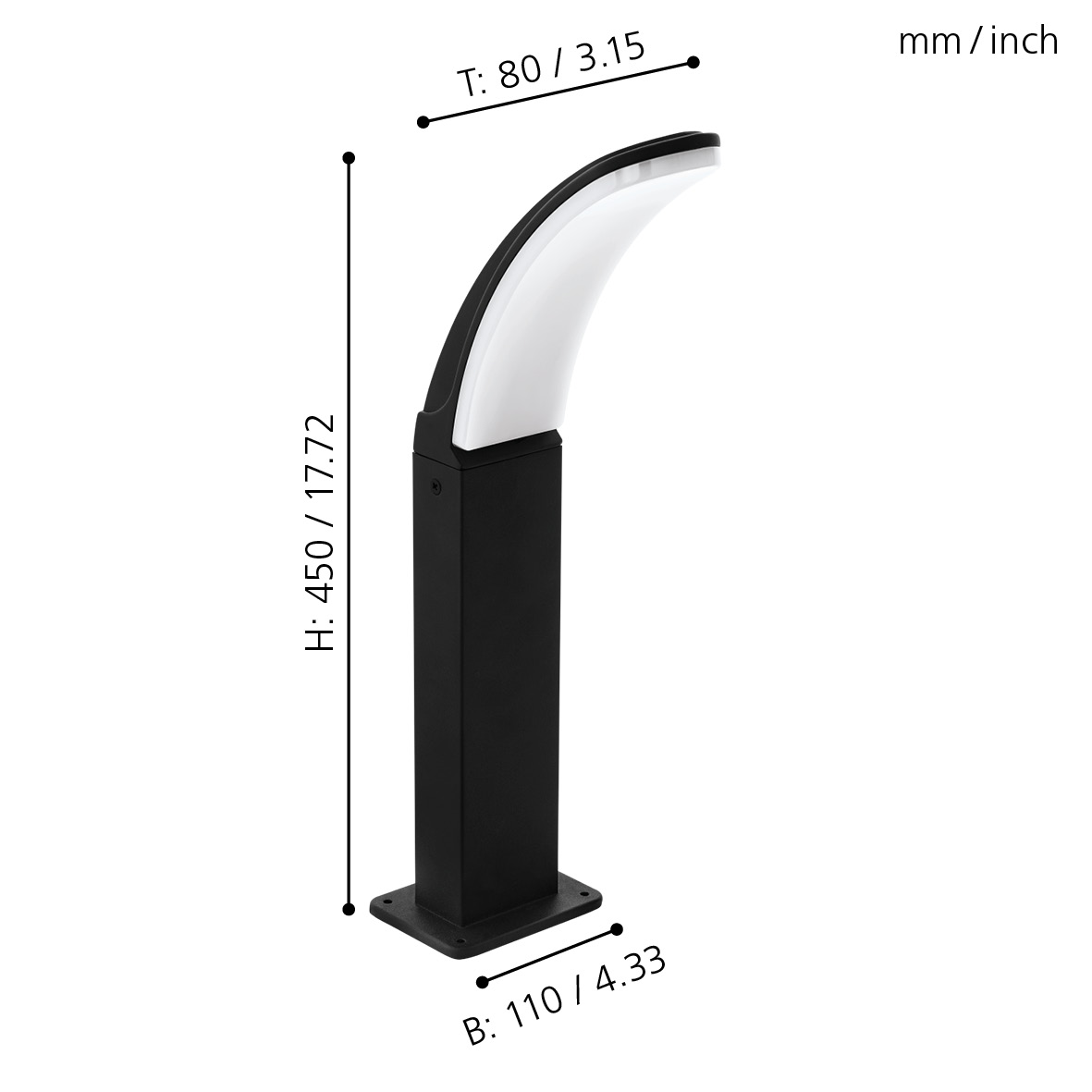 Stalp exterior EGLO FIUMICINO 98151 - imagine 3