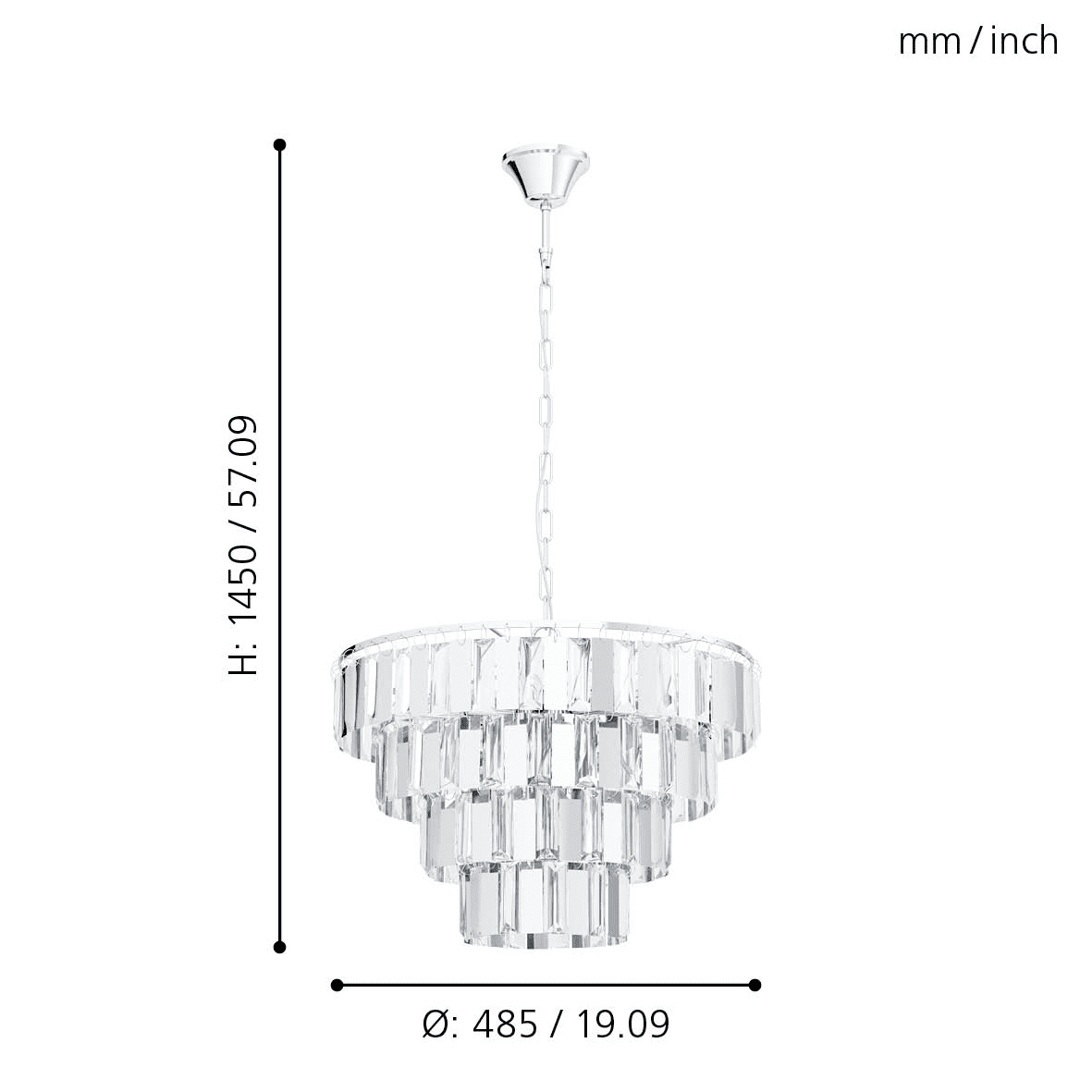Candelabru cristal EGLO ERSEKA 99094 - imagine 3