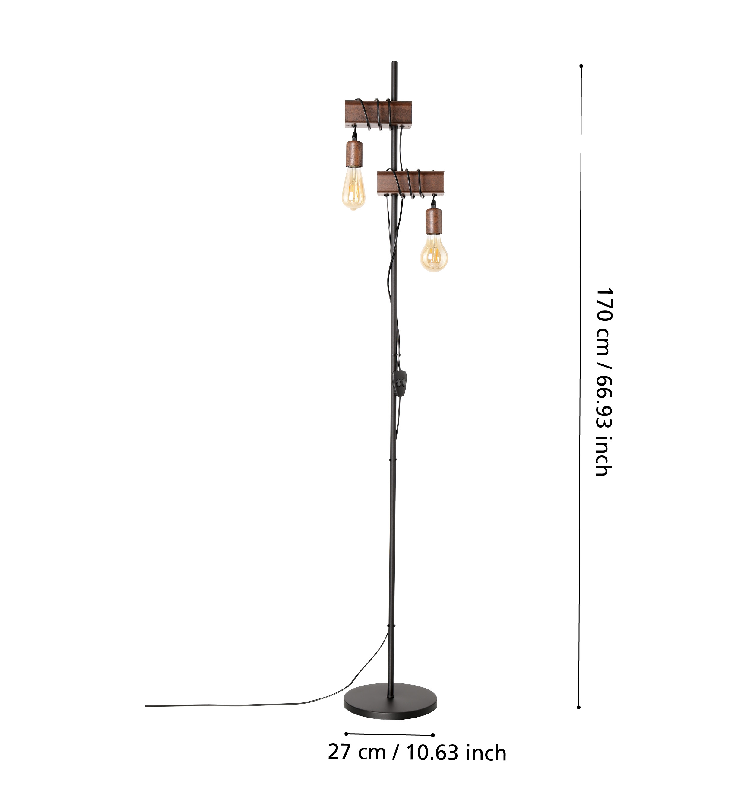 Lampadar vintage EGLO TOWNSHEND 4 43526, E27 2X10W - imagine 4