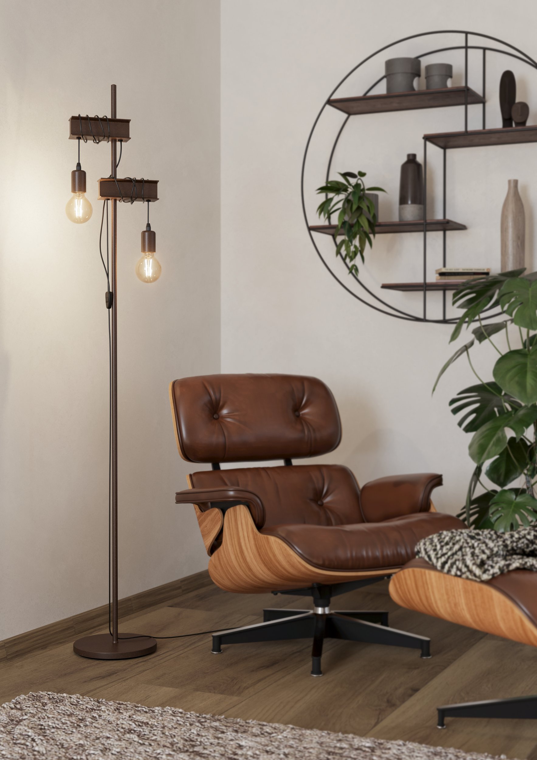 Lampadar vintage EGLO TOWNSHEND 4 43526, E27 2X10W - imagine 2