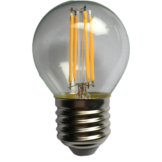 Bec Filament Sferic E27, 2W=25W, 3000K, lumina calda