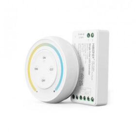 Kit dimmer și telecomandă albă perete CCT RF, 12A, 12-24V