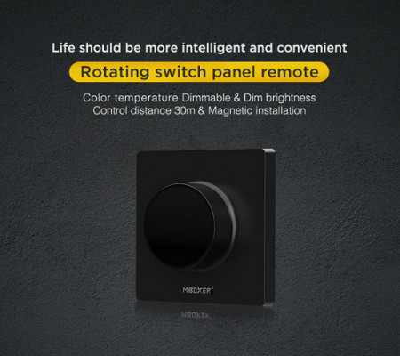 Alternative view of Dimmer Rotativ Monocolor/CCT Perete 1 zonă RF Alb sau Negru