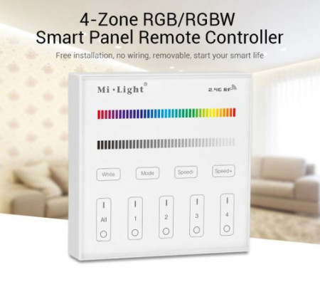 Alternative view of Telecomanda perete wireless 4 zone RGB/RGBW