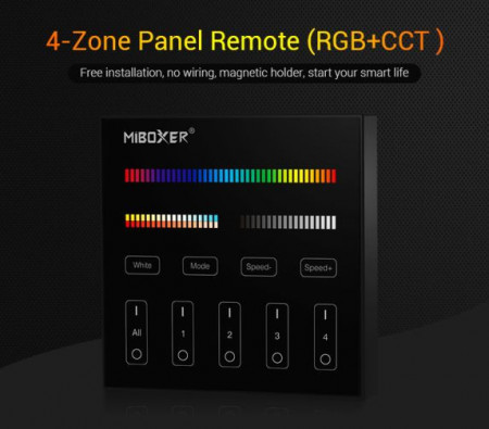 Telecomanda perete wireless 4 zone RGBW/CCT - imagine 5