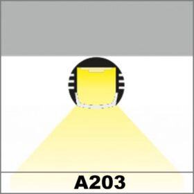 Profil LED rotund tip A203, pentru montaj aplicat, lungime 2m