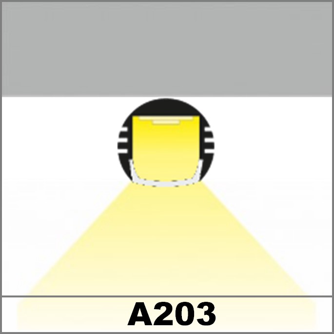 Profil LED rotund tip A203, pentru montaj aplicat, lungime 2m