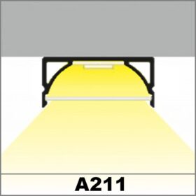 Profil LED lat tip A211, pentru montaj aplicat, lungime 2m