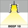 Profil LED încastrat DEEP 10, lungime 2m