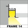 Profil LED încastrat FRAME 14, alb, lungime 2m