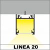Profil LED aplicat LINEA 20, negru, lungime 2m