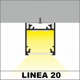 Profil LED aplicat LINEA 20, negru, lungime 2m
