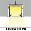 Profil LED încastrat LINEA IN 20, alb, lungime 2m