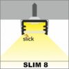 Profil LED aplicat SLIM 8, aluminiu, lungime 2m