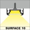 Profil LED aplicat SURFACE 10, lungime 2m