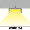 Profil LED aplicat WIDE 24, aluminiu, lungime 2m