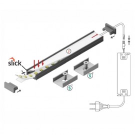 Profil LED aparent BEGTON 12, alb, lungime 2m - imagine 4