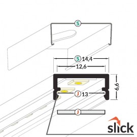 Profil LED aparent BEGTON 12, alb, lungime 2m - imagine 3