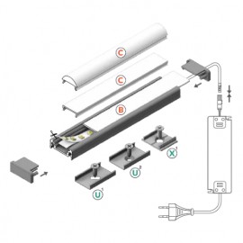 Profil LED aplicat SURFACE 10, lungime 2m - imagine 6