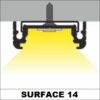 Profil LED aplicat SURFACE 14, aluminiu, lungime 2m