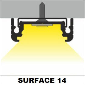 Profil LED aplicat SURFACE 14, aluminiu, lungime 2m