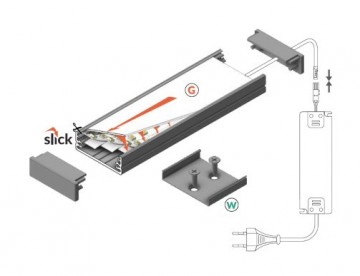 Profil LED aplicat WIDE 24, aluminiu, lungime 2m - imagine 5