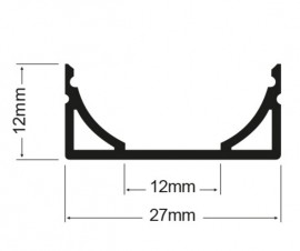 Alternative view of Profil LED lat tip A211, pentru montaj aplicat, lungime 2m