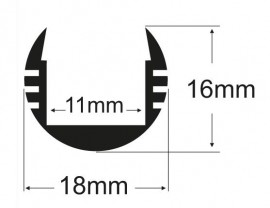 Alternative view of Profil LED rotund tip A203, pentru montaj aplicat, lungime 2m