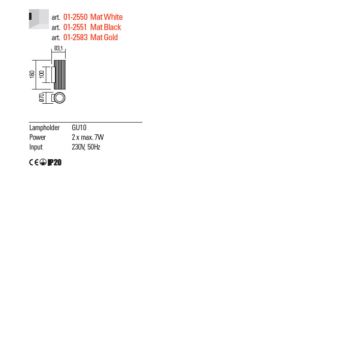 Aplică Redo Delphi 2xGU10 Alb 01-2550 - imagine 3