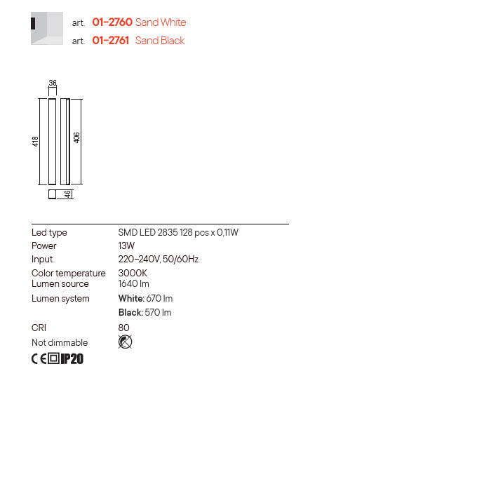 Aplică Redo Plot 01-2760 LED 13W 3000K Alb - imagine 3