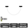 Furtun luminos șina magnetică 1550LM 360° 20W 3000/4000K Alb/Negru