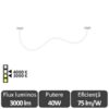 Furtun luminos șina magnetică COSMO 40W 3000/4000K Alb/Negru