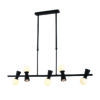 Lustra KIMOLOS, 5xG9+5xGU10 directionabila, BLACK METAL + WHITE GLASS 120Χ26Χ120CM
