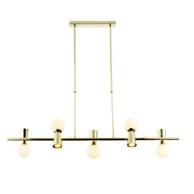 Lustra KIMOLOS, 5xG9+5xGU10 directionabila, METAL AURIU+ STICLA ALBA 120Χ26Χ120CM