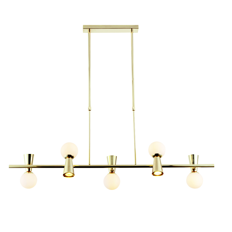 Lustra KIMOLOS, 5xG9+5xGU10 directionabila, METAL AURIU+ STICLA ALBA 120Χ26Χ120CM