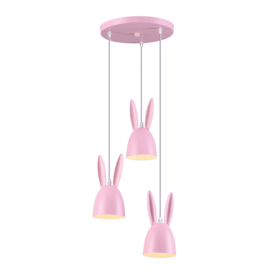 PENDUL BUNNY, 3ΧΕ27 ROZ METAL D35XH100CM