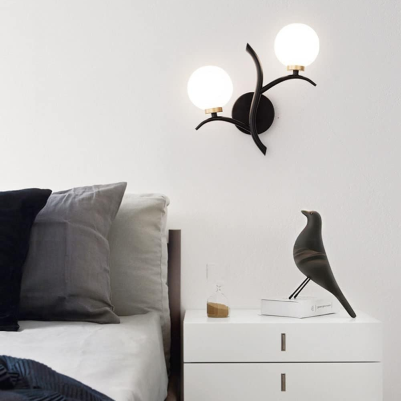 Alternative view of Aplica perete, Bec E27 cu 2 Globuri Alb Mat MX958-2