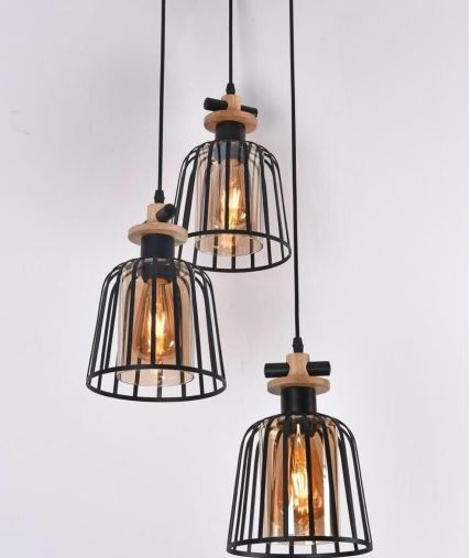 LUSTRA CU LEMN E27X3 maxim 60w/bec DG813/3