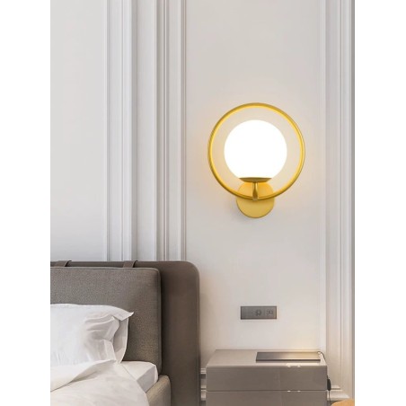 Alternative view of Aplica de perete, Bec E14, Glob Sticla Mat Alb, BD614/1 GD