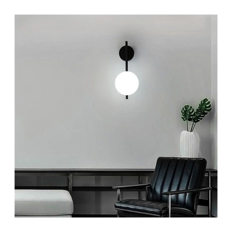 Alternative view of Aplica Perete 1 X E14 Max 60W Glob Mat Alb BD626/1 BK