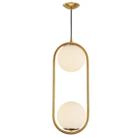 Pendul Pe Calbu Moderna Cu Glob Mat Alb E27X2 maxim 60W DF101/2
