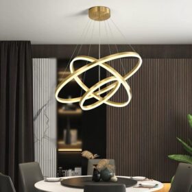 Lustra LED Gold Ring cu Telecomanda, lumina/rece/calda/neutra intensitate reglabila C 2557/3 GD