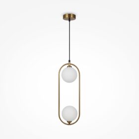 Pendul modern Maytoni Ring, metal alama, sticla alba MOD013PL-02BS1