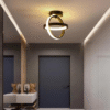Plafoniera Led Inter 2 Cercuri , 3 Tipuri de lumina, Neagra