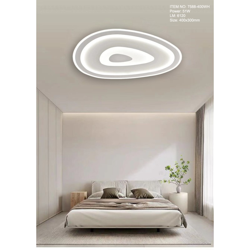 Plafoniera LED cu Telecomanda lumina/rece/calda/neutra intensitate reglabila 7588/400 WT