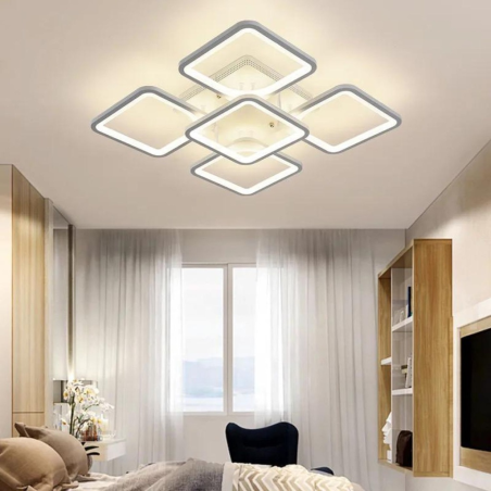 Alternative view of Lustra LED Alba cu Telecomanda cu 3 functii lumina/rece/calda/neutra S 2110/5 WT