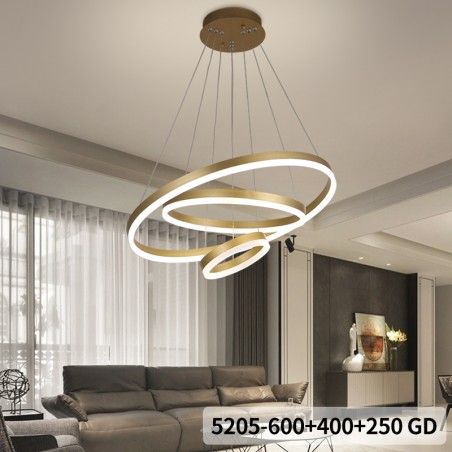 Alternative view of Lustra LED Gold Ring cu Telecomanda, lumina/rece/calda/neutra intensitate reglabila C 2557/3 GD