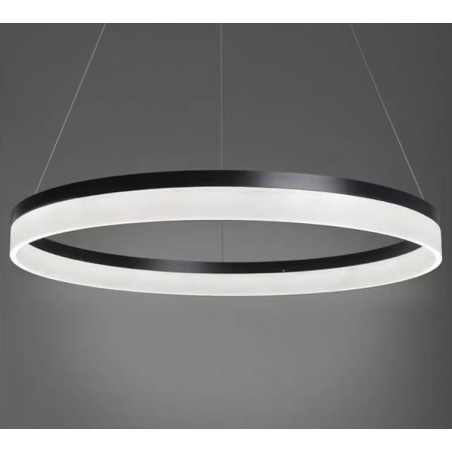 Alternative view of Lustra LED Negru Ring cu Telecomanda, 3 tipuri lumina, Dimabila C 2557/1 400 BK