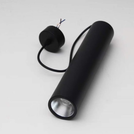 Alternative view of Pendul Cilindic LED Pe Cablu Ajustabil Lumina Neutra / Culoare Negru C3001/BK